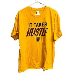 Gildan Cleveland Cavaliers It Takes Hustle Yellow Graphic T Shirt Mens XL Unisex